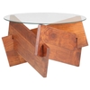 Arden Grace Modern Design Wooden Coffee Table With Tempered Glass Top