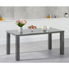 Ava Dark Grey Gloss Dining Table - Rectangular 120 - 200 cm Solid Hardwood (Size: Extra Large Table 200 cm)