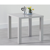 Ava Dining Table Light Grey Gloss - Square 80 cm Solid Hardwood