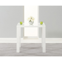 Ava White Gloss Dining Table - Square 80 cm Solid Hardwood