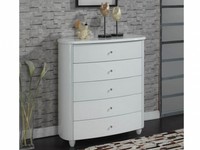 Aztec White High Gloss 5 Drawer Chest
