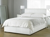 Bali White Bycast Leather Storage Ottoman Bed