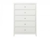 Ballimo White Wooden Lacquered 5 Drawer Chest