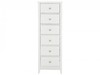 Ballimo White Wooden Lacquered 6 Drawer Chest