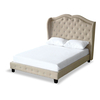 Bardot Soft Beige Bed Frame Double & King (Bed Size: Double)