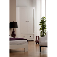 Bari High Gloss White Wardrobe