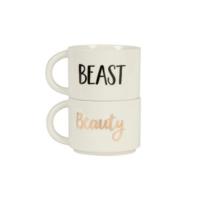 Beauty & Beast Stacking Mugs - Set of 2
