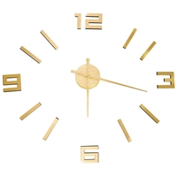 Becrux 3D Wall Clock Modern Design Gold 100 cm XXL