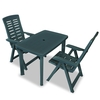 Becrux Classic 3 Piece Bistro Set Sturdy Plastic Green