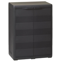 Becrux Garden Storage Cabinet with 1 Shelf - Black