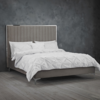 Berkeley Soft Grey Velvet Bed Frame - Double or King (Bed Size: King)