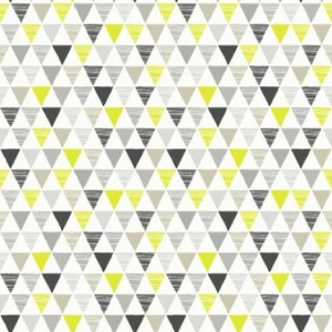 Bunting Geometric Lime,  Black & Grey Wallpaper