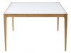 Cape White Glass Coffee Table with Oak Legs