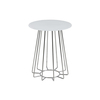 Casia White Glass Lamp Table