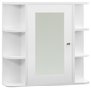Castor Multi-Storage Bathroom Mirror Cabinet White MDF