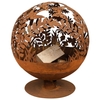 Castor Unique Esschert Design Fire Pit Laser Cut Flowers Rust
