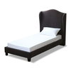 Chateaux Velvet Wing Single Bed (Bed Colour: Charcoal)