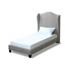 Chateaux Velvet Wing Single Bed (Bed Colour: Silver)
