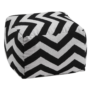 Chevron Pouffe - Black and White