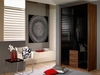 Chroma High Polish Black & Walnut 3 Door Wardrobe