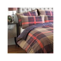 Cinnamon Check Single Duvet Cover Set