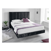 Clarice Black Crushed Velvet Bed Frame - Double & King Size (Bed Size: King)
