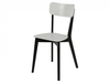 Club White & Black Lacquered Pair of Dining Chairs