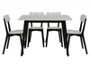 Club White & Black Rectangular Dining Set with White & Black Chairs