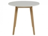Club White Lacquered Round Dining Table with Birch Legs