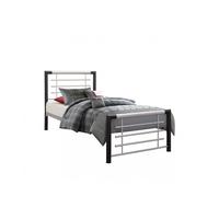 Cole Single Black & Silver Metal Bed Frame