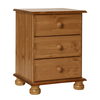 Copenhagen 3 Drawer Bedside Pine