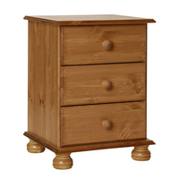 Copenhagen 3 Drawer Bedside Pine