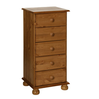 Copenhagen 5 Drawer Narrow Chest Tallboy Pine