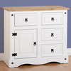 Corona 1 Door 4 Drawer Sideboard In White/Pine