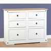 Corona White 6 Drawer Chest