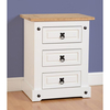 Corona White Bedside Chest 3 Drawer