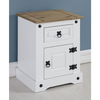 Corona White Petite Bedside Table