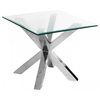 Criss Cross Lamp Table Beveled Glass & Chrome