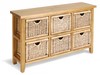 Cubano Vintage Pine Low Chest with 6 Basket Drawers