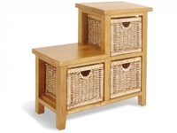 Cubano Vintage Pine Step Chest with 3 Basket Drawers