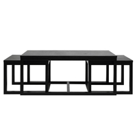 Curb Set of 3 Black Ash Veneer Coffee Tables