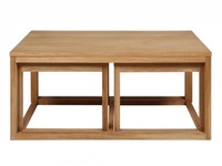 Curb Set of 3 Oak Coffee Tables