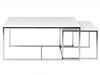 Curb Set of 3 White Gloss Coffee Tables with Chrome Finished Base