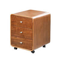 Curve 3 Drawer Pedestal Walnut