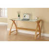 Curve Laptop Table Frosted Glass & Oak Finish 130 cm