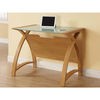 Curve Laptop Table Frosted Glass & Oak Finish 90 cm