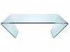 Curvo Rectangular Clear Glass Angled Coffee Table