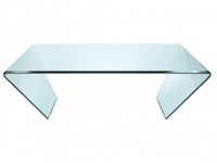 Curvo Rectangular Clear Glass Angled Coffee Table