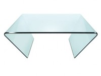 Curvo Square Clear Angled Glass Coffee Table
