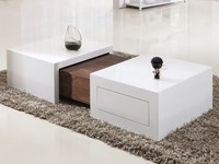 Della White Gloss & Walnut Coffee Table